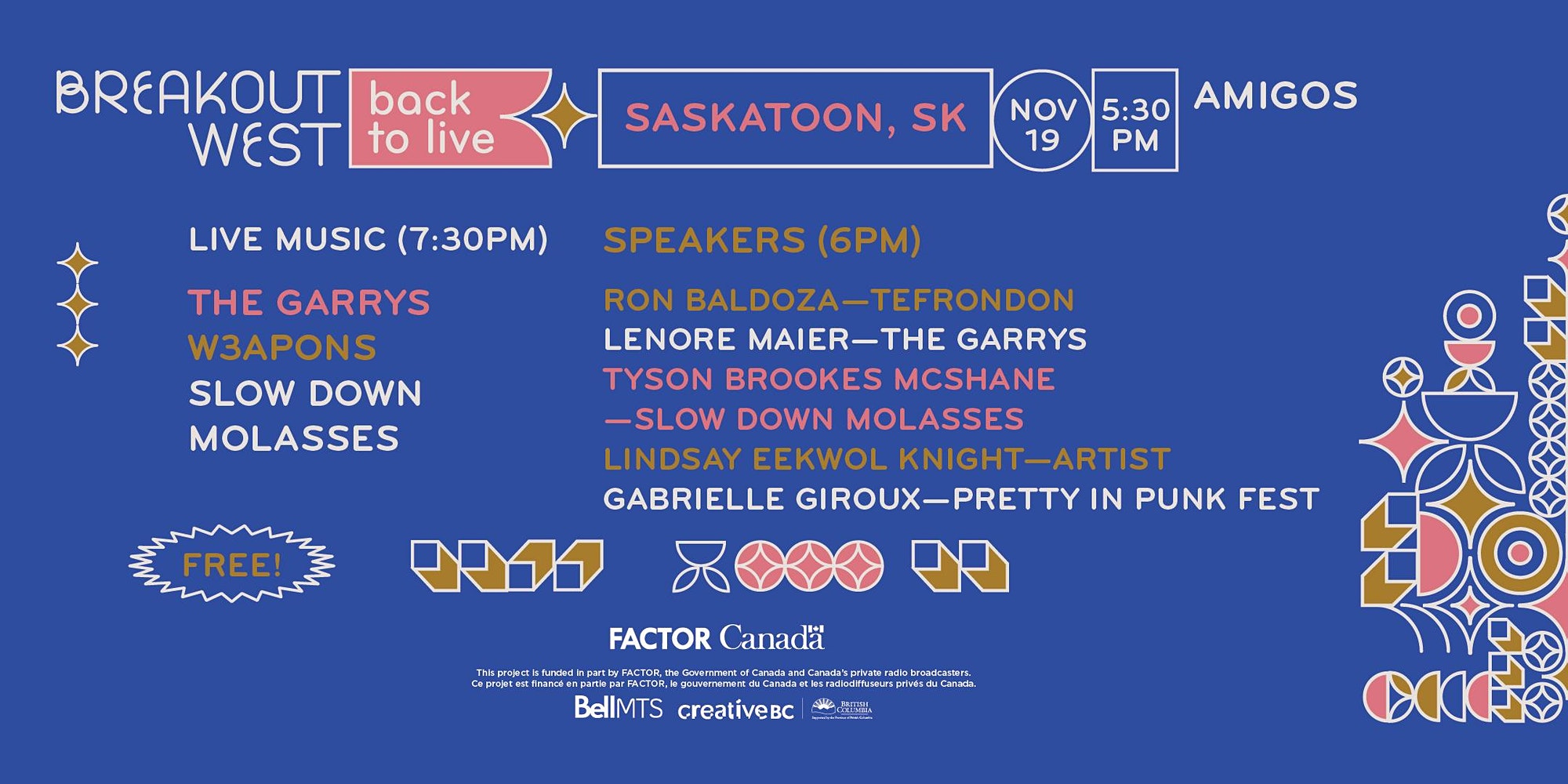 Back to Live &#8211; Saskatoon &#8211; BreakOut West