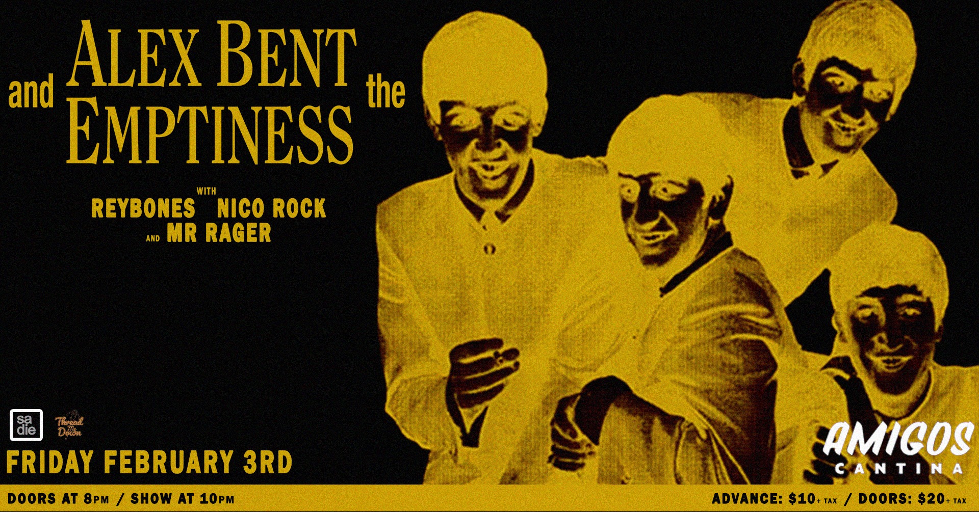 Alex Bent + the Emptiness w/ Reybones, Nico Rock &#038; Mr. Rager