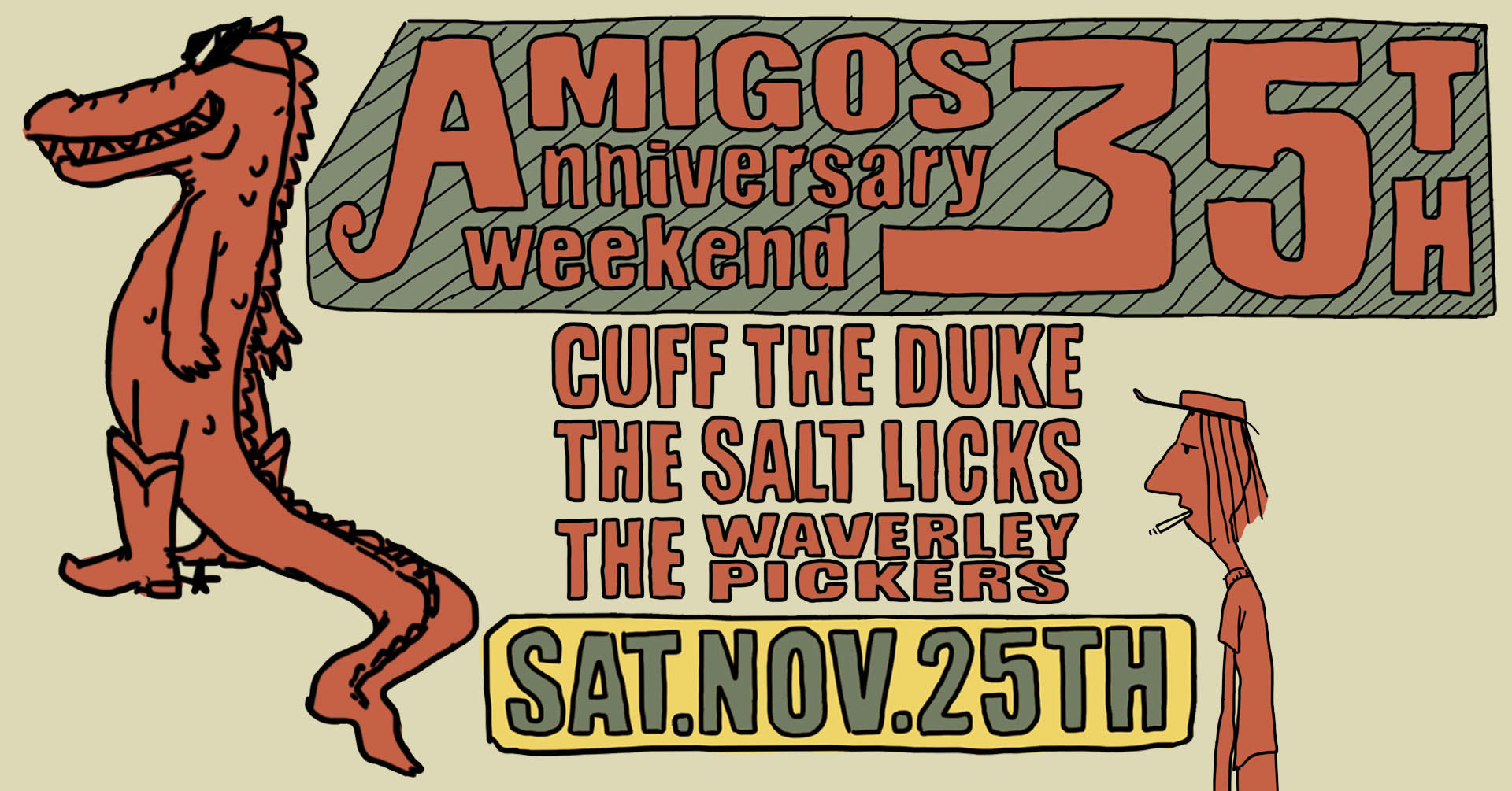 The Salt Licks, Cuff the Duke, The Waverly Pickers (Amigos 35th Anniversary Weekend)